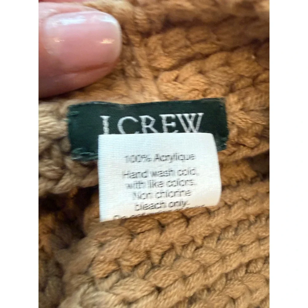 J.Crew Camel Brown Chunky Ribbed Knit Infinity Scarf E4020 Acrylic
